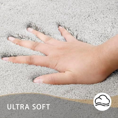 MINIDEAR Bathroom Rugs 24x17 Tan - Thick Memory Foam Bath Mat, Ultra Soft & Plush Fluffy, Non-Slip, Quick Dry, Absorbent Washable Floor Microfiber Mat for Tub, Home Decor Accessories