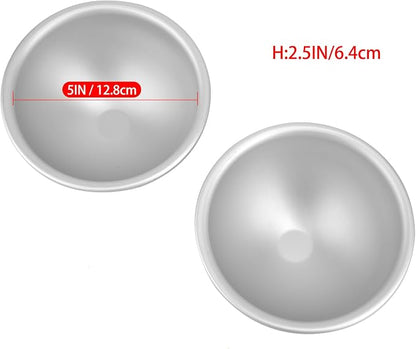 5 Inch Dome Cake Pan, 2 PCS Football, Hemisphere Cake Mold, 3D Soccer Cake Pan, Aluminum Cake Decorating Mold Nonstick Baking Tool