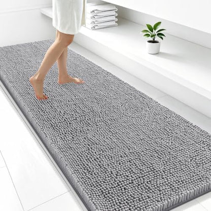 Smiry Bathroom Rugs 47X24, Luxury Chenille Extra Soft Absorbent Bath Mat