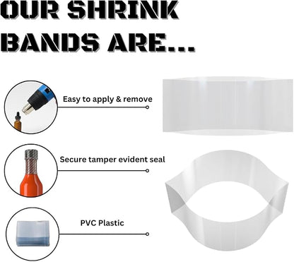175 x 28 mm Clear Perforated Shrink Band for Protein Powder Jars, Bulk Supplement Jars & Wide-Mouth Containers [Cap Diameter: 4 1/4"] Pack of 500