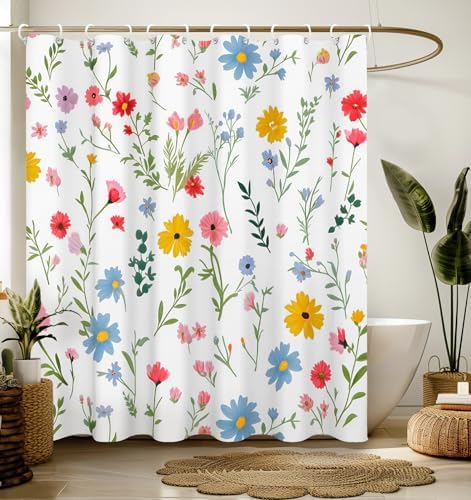 Bathroom Shower Curtain Cute Cortinas para Baño 72 x 72, Floral