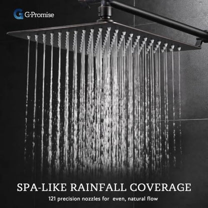 G-Promise All Metal 10" Rain Shower Head with Handheld for Bathroom Upgrade