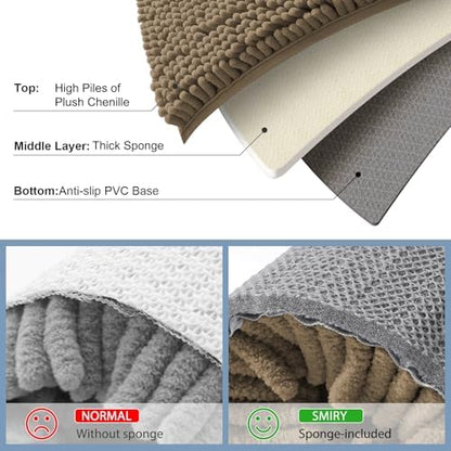 Smiry Bathroom Rugs 36X24, Luxury Chenille Extra Soft Absorbent Bath Mat