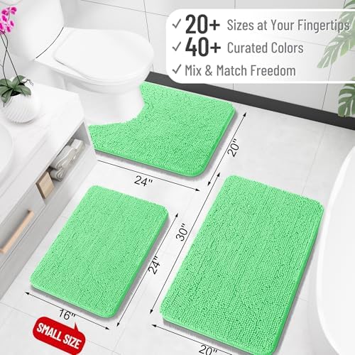 OLANLY Toilet Rugs U-Shaped 24x24, Soft Absorbent Chenille Contour Rugs