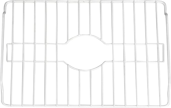 SOFINNI Sink Protectors for Kitchen Sink Bottom with White Coating Grate Insert Grid Sink Bowl Drying Rack Steel Small (10.5" x 12.5")