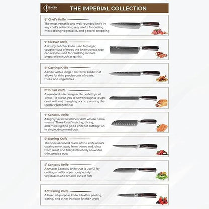 D & G SALES, LLC 8 Piece Kitchen Chef Knife Set - High Carbon Stainless Steel