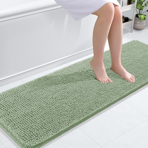 OLANLY Bathroom Runner Rugs 59x20, Extra Soft Absorbent Chenille Bath Rugs