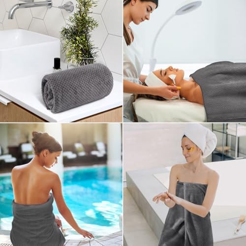 HOMEXCEL 4PK Bath Towel Set, 30x60 in, Absorbent Large Towels for Bathroom