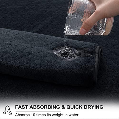 8-Piece Black Bath Towels Set,2 Oversized Large Bath Towels Sheet,2 Hand Towels and 4 Washcloths - 600 GSM Soft Luxury Towel Set,Highly Absorbent Quick Dry Towel Collection for Bathroom,Hotel and Spa
