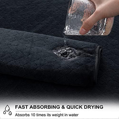 Ycosy Black Bath Towels Set 35x70 Inches - Luxury 600 GSM Oversized Bath Sheet Towel,Extra Large Microfiber - Quick Dry,Highly Absorbent,Super Soft Shower Towels Spa Hotel Bathroom Towel Set (4-Pack)
