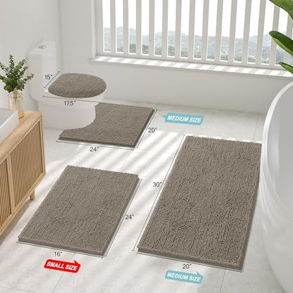 Smiry Bathroom Rugs 36X24, Luxury Chenille Extra Soft Absorbent Bath Mat