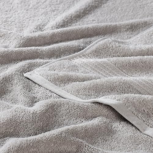 Superior Egyptian Cotton 12-Piece Towel Set, Assorted Towels for Home Bathroom, Guest Bath Decor Essentials, Includes 4 Bath, 4 Hand, 4 Face Towels/Washcloths, Quick Dry, Absorbent - Silver
