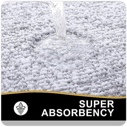OLANLY Bathroom Rugs 36x24, Soft Absorbent Microfiber Bath Rugs, Grey