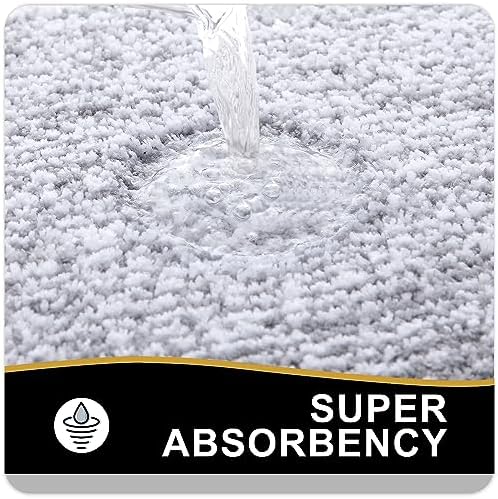 OLANLY Bathroom Rugs 30x20, Soft Absorbent Microfiber Bath Rugs, Grey