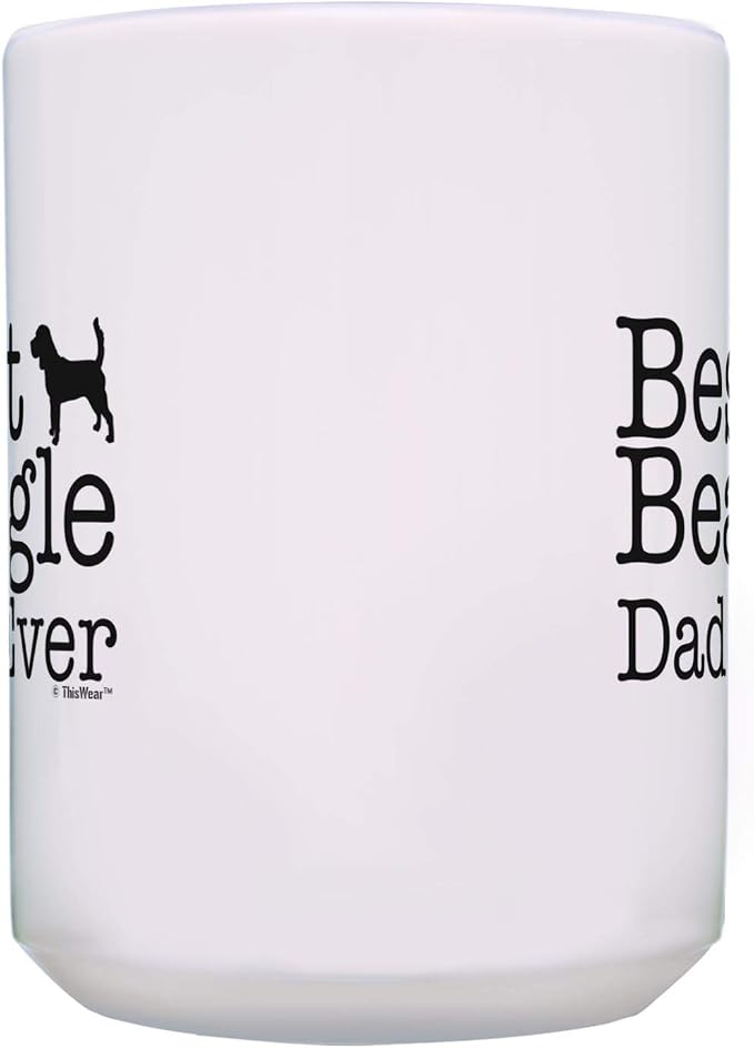 ThisWear Best Beagle Dad Ever and Best Beagle Mom Ever Mug Set 2 Pack 15-oz Mugs Cups 15oz Mugs