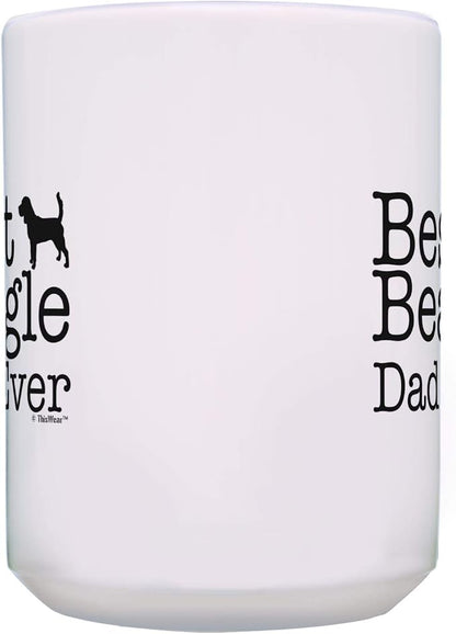 ThisWear Best Beagle Dad Ever and Best Beagle Mom Ever Mug Set 2 Pack 15-oz Mugs Cups 15oz Mugs