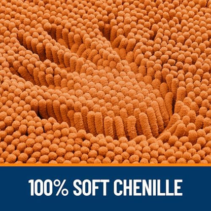 OLANLY Toilet Rugs U-Shaped 24x24, Soft Absorbent Chenille Contour Rugs