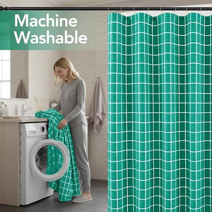 Fabric Farmhouse Shower Curtain-Extra Long Cloth Shower Curtains Bathroom