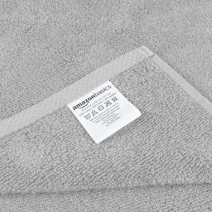 Amazon Basics 2 Piece Quick-Dry Oversize Bath Towel, 100% Cotton, 54" x 30", Platinum