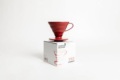 Hario V60 Plastic Coffee Dripper, Size 02, Red