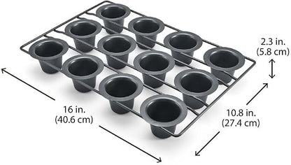 Chicago Metallic 26121 Professional 12-Cup Non-Stick Mini-Popover Pan, 16-Inch-by-10.75-Inch