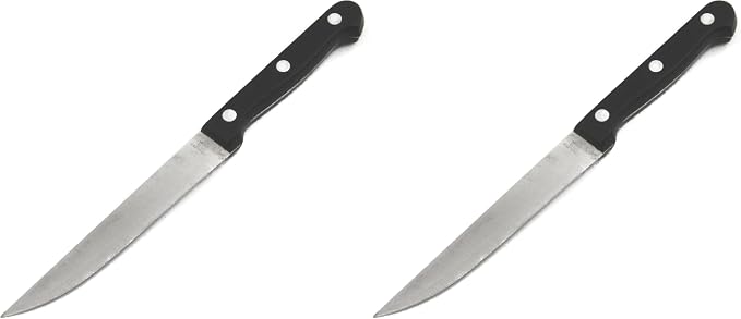 Chef Craft Select Utility Knife 5 inch blade 8.5 inches in length, Stainless Steel/Black (Pack of 2)