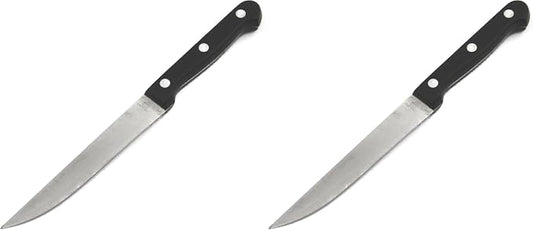 Chef Craft Select Utility Knife 5 inch blade 8.5 inches in length, Stainless Steel/Black (Pack of 2)
