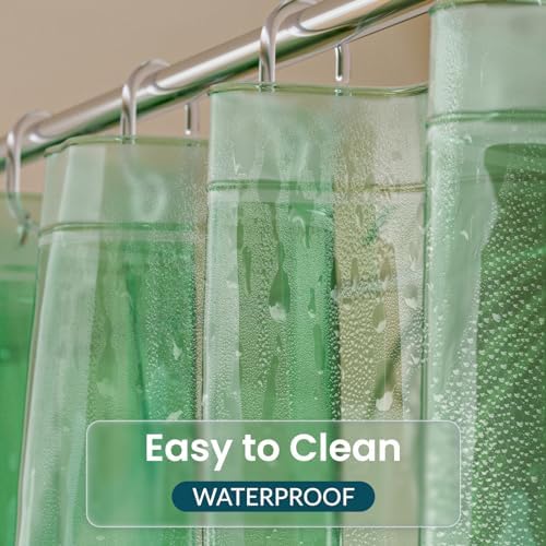 Titanker Shower Curtain Liner, Plastic Shower Liner PEVA 72 x 72 Lightweight Waterproof Shower Curtains for Bathroom with Magnets and Grommets, Forest Green