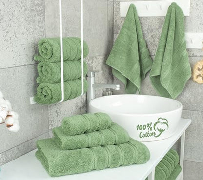 American Soft Linen 100% Cotton Luxury Turkish Towels, 6 Piece Towel Set
