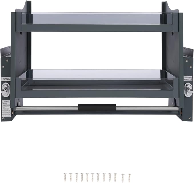 Pull Down Shelf for Kitchen Upper Cabinet,2-Tier Pull Down Cabinet Organizer,Pull-Down Shelf for Kitchen Upper Cabinets,26.4 Lbs Load Capacity (30.08 * 10.24 * 21.65in)