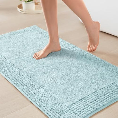 Madison Park Splendor Reversible 100% Cotton Bath Rug, 17 x 24, Blue