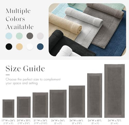 Madison Park Splendor Reversible 100% Cotton Bath Rug, 17 x 24, Charcoal