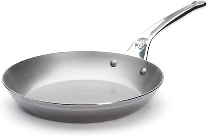 de Buyer MINERAL B Pro Carbon Steel Fry Pan - 9.5” Diameter, 6.9” Cooking Surface - Ideal for Searing, Sauteing & Reheating - Naturally Non-Stick Finish - Made in France
