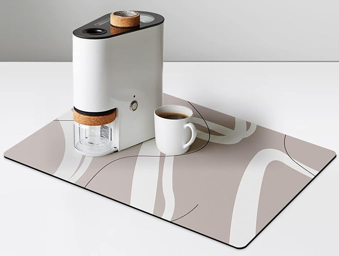 Golener Bar Counter Protector Absorbent Coffee Maker Spill Rug, Heat Resistant Tamping Mat Protects Against Spills, Water Proof Kitchen Decor, Use as Cup Mat
