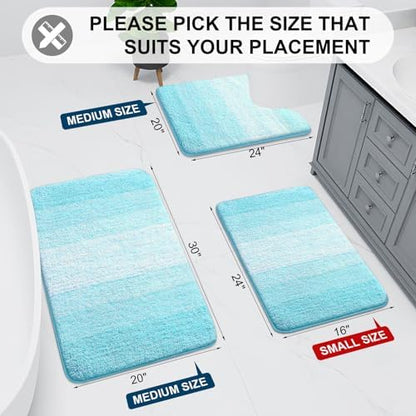 Arotive Microfiber Bathroom Rugs, Shaggy Soft Absorbent Bath Rug, 30x20