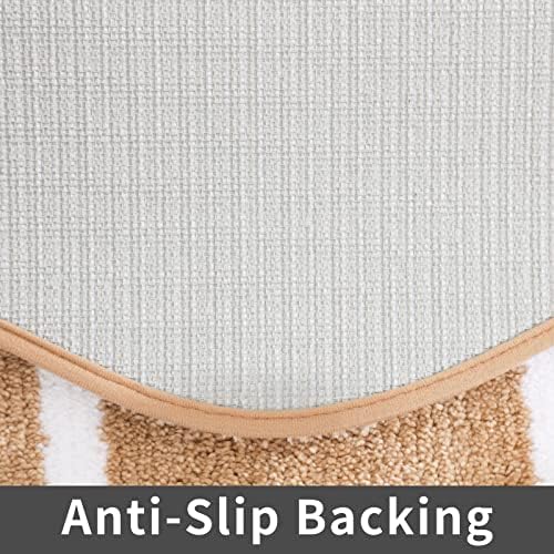 COSY HOMEER Extra Thick Bath Rugs Set - Anti-Slip Bath Mats Soft Plush 100% Strong Mirco Polyeste Mat Living Room Bathroom Mat Floor Water Absorbent(Beige,20/inch X 32/'' + 24/inch X 48/ inches)
