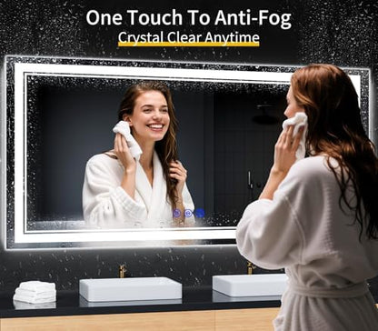 72"x32" LED Bathroom Mirror with Lights,Anti-Fog,3 Color Modes