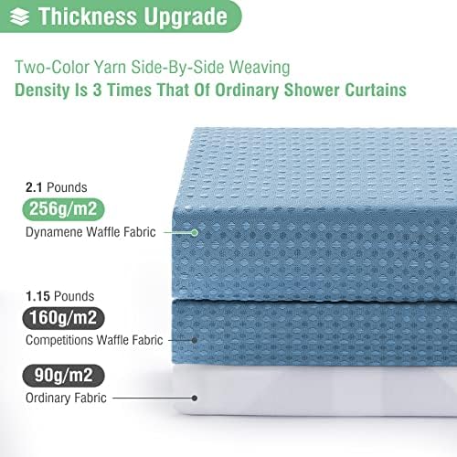 Dynamene Stall Waffle Shower Curtain 256 GSM Heavy 36"x72" Moonlight Blue