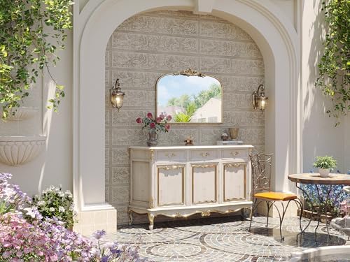 Vintage Gold Mirror, 32"x24" Antique Gold Bathroom Wall Mirrors
