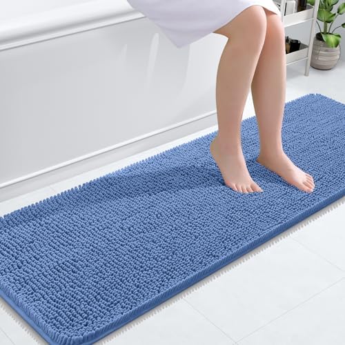OLANLY Bathroom Runner Rugs 59x20, Extra Soft Absorbent Chenille Bath Rugs