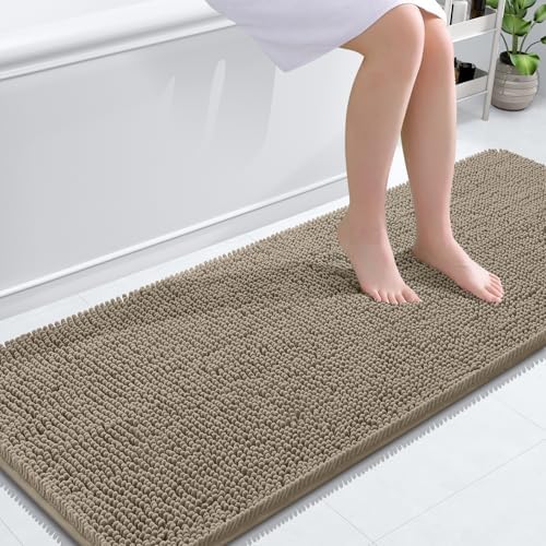 OLANLY Bathroom Runner Rugs 59x24, Extra Soft Absorbent Chenille Bath Rugs