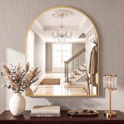 Sweetcrispy 30"x38" Arched Bathroom Mirror, Bathroom Mirrors for Over Sink
