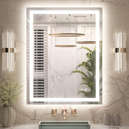 Keonjinn 28x36 Inch LED Bathroom Mirror with Light, Effortless Installation