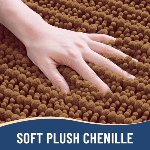 Arotive Bathroom Rugs Mat 24x16, Soft Absorbent Chenille Shaggy Bath Mat