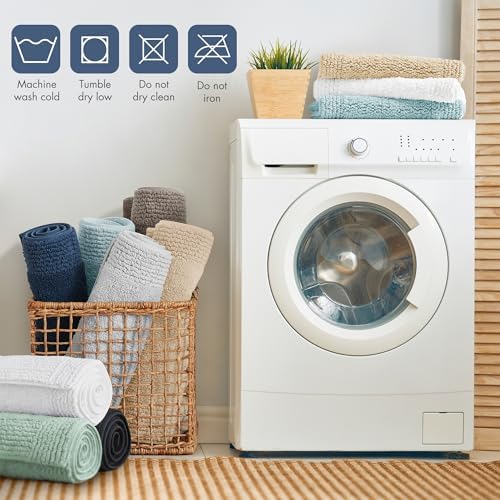 Madison Park Splendor Reversible 100% Cotton Bath Rug, 20 x 30, Navy