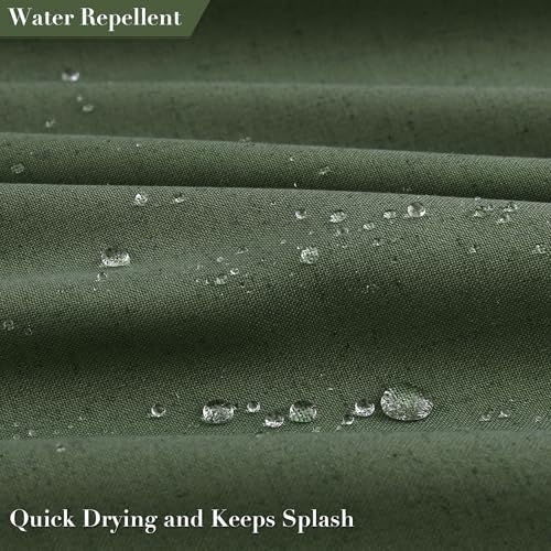 Nanspring Olive Green Boho Linen Shower Curtain for Bathroom Luxury Fancy Modern Rustic Fabric Shower Curtain Set with Hooks Farmhouse Hotel Style Bath Accessories Decor Water Repellent 72x72