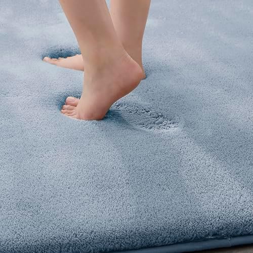 MINIDEAR Bathroom Rugs 32x20 Light Blue - Thick Memory Foam Bath Mat, Ultra Soft & Plush Non-Slip, Quick Dry, Absorbent Washable Floor Microfiber Mat for, Home Decor Accessories