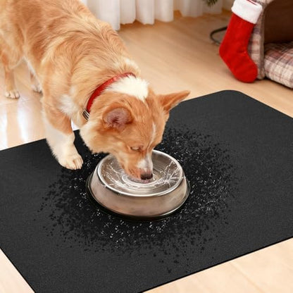 ACCUMTEK Non Slip Bath Mat, Thin Bathroom Rugs Fit Under Door, Quick Dry Bath Mats, Machine Washable Bath Rugs for Bathroom, Bathtub & Kitchen, Bathtub & Kitchen, Black/Solid/2 Piece