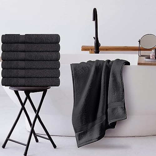 Towel and Linen Mart 100% Cotton Grey 12 Pack Medium Bath Towel Set, Quick Dry, Super Absorbent, Light Weight, Soft Feel, Premium Towels for Hotel, Spa and Bathroom (24 X 48 12 Pack, Grey)