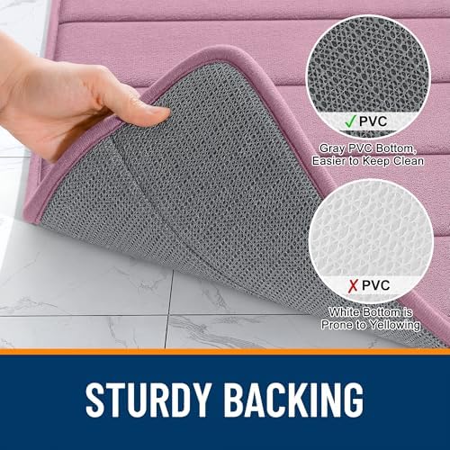OLANLY Memory Foam Long Bathroom Rugs Runner 59x24, Super Soft Absorbent